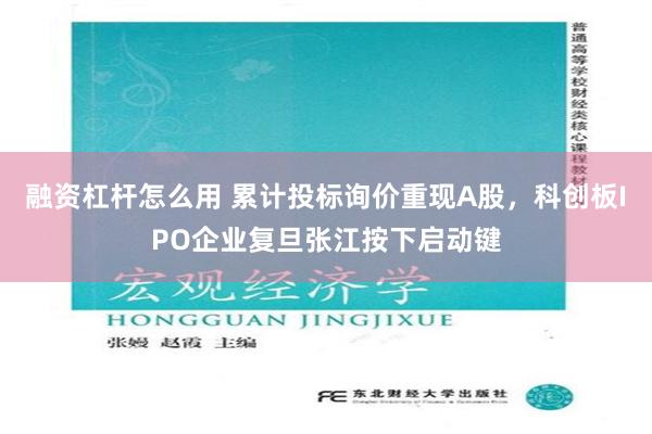 融资杠杆怎么用 累计投标询价重现A股，科创板IPO企业复旦张江按下启动键