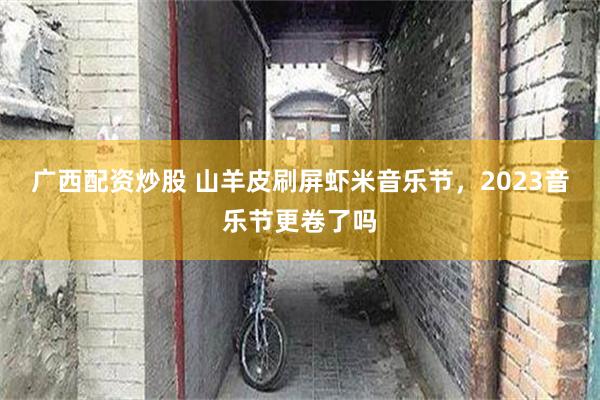 广西配资炒股 山羊皮刷屏虾米音乐节，2023音乐节更卷了吗