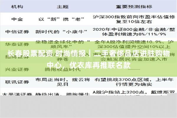 长春股票配资 时尚情报｜二手奢侈品店进驻购物中心，优衣库再推联名款