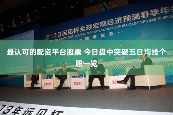 最认可的配资平台股票 今日盘中突破五日均线个股一览