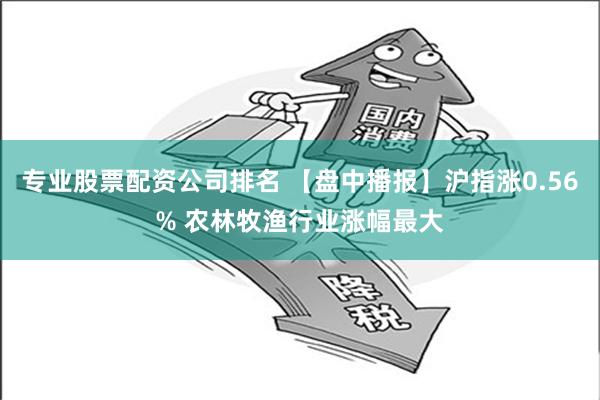专业股票配资公司排名 【盘中播报】沪指涨0.56% 农林牧渔行业涨幅最大