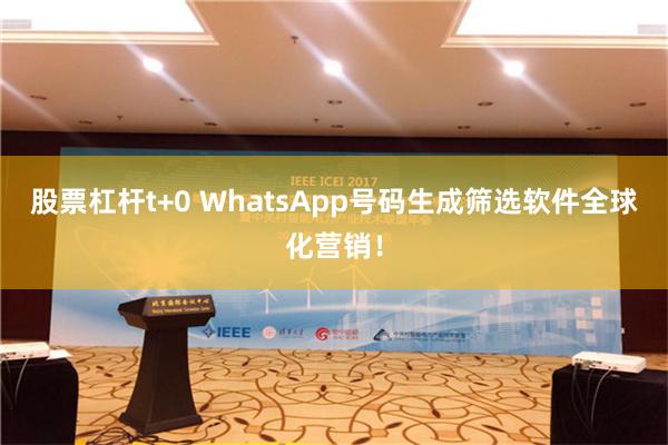 股票杠杆t+0 WhatsApp号码生成筛选软件全球化营销！