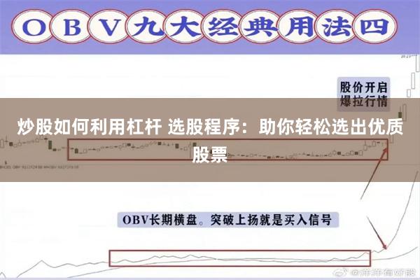 炒股如何利用杠杆 选股程序：助你轻松选出优质股票