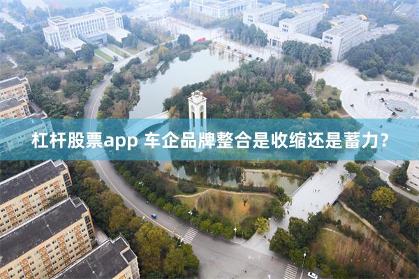 杠杆股票app 车企品牌整合是收缩还是蓄力？