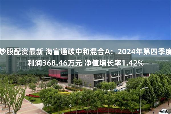 炒股配资最新 海富通碳中和混合A：2024年第四季度利润368.46万元 净值增长率1.42%