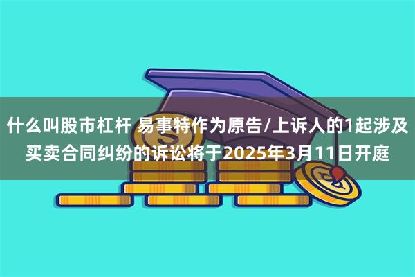 什么叫股市杠杆 易事特作为原告/上诉人的1起涉及买卖合同纠纷的诉讼将于2025年3月11日开庭