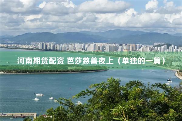 河南期货配资 芭莎慈善夜上（单独的一篇）
