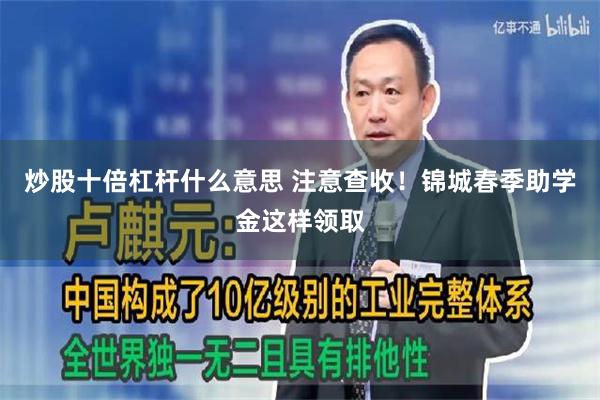 炒股十倍杠杆什么意思 注意查收！锦城春季助学金这样领取
