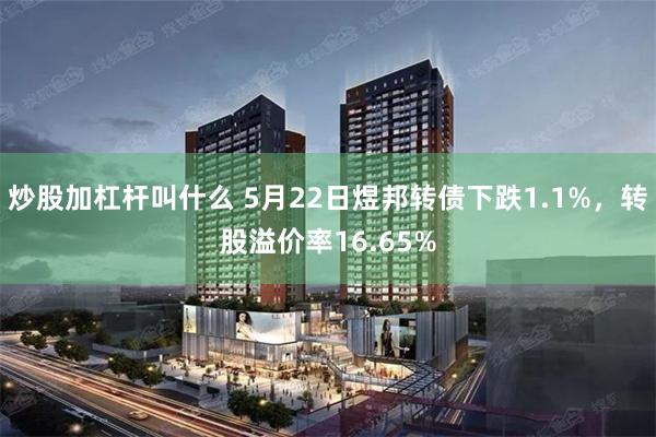 炒股加杠杆叫什么 5月22日煜邦转债下跌1.1%，转股溢价率16.65%