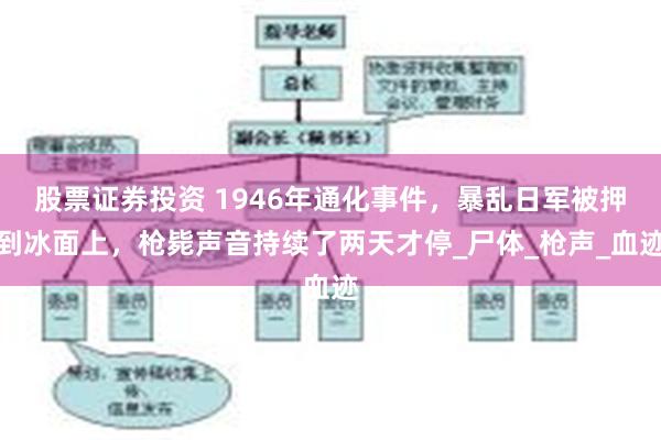 股票证券投资 1946年通化事件，暴乱日军被押到冰面上，枪毙声音持续了两天才停_尸体_枪声_血迹