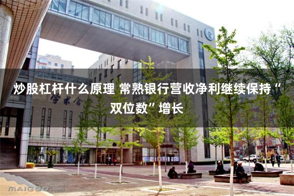 炒股杠杆什么原理 常熟银行营收净利继续保持“双位数”增长