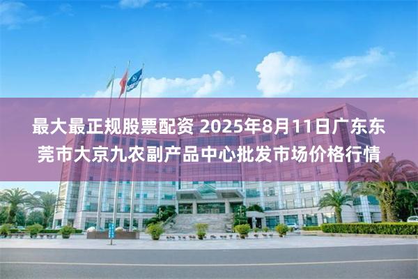最大最正规股票配资 2025年8月11日广东东莞市大京九农副产品中心批发市场价格行情